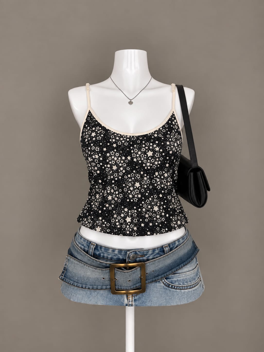 Black Star Print Camisole