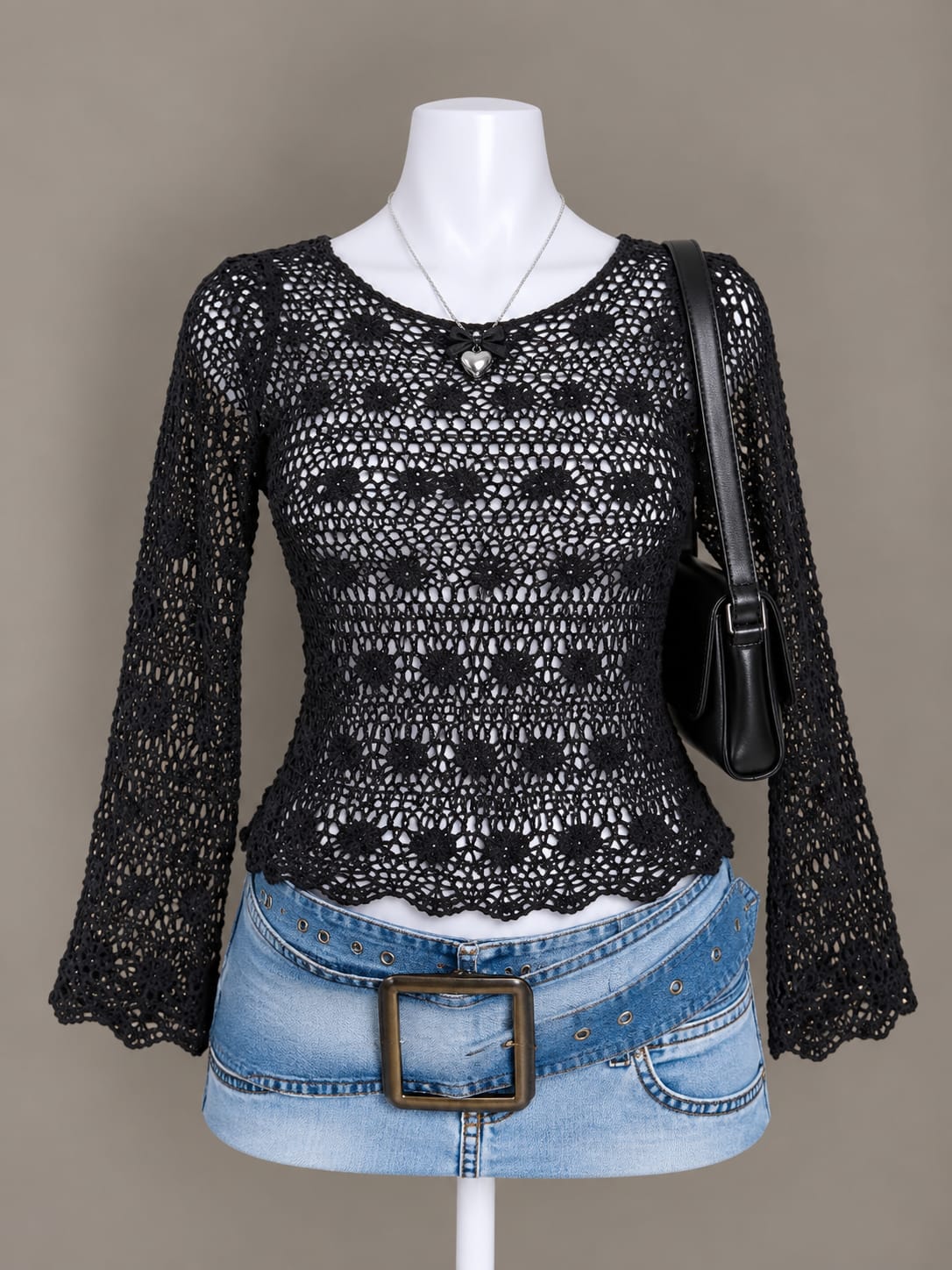 Black Crochet Top