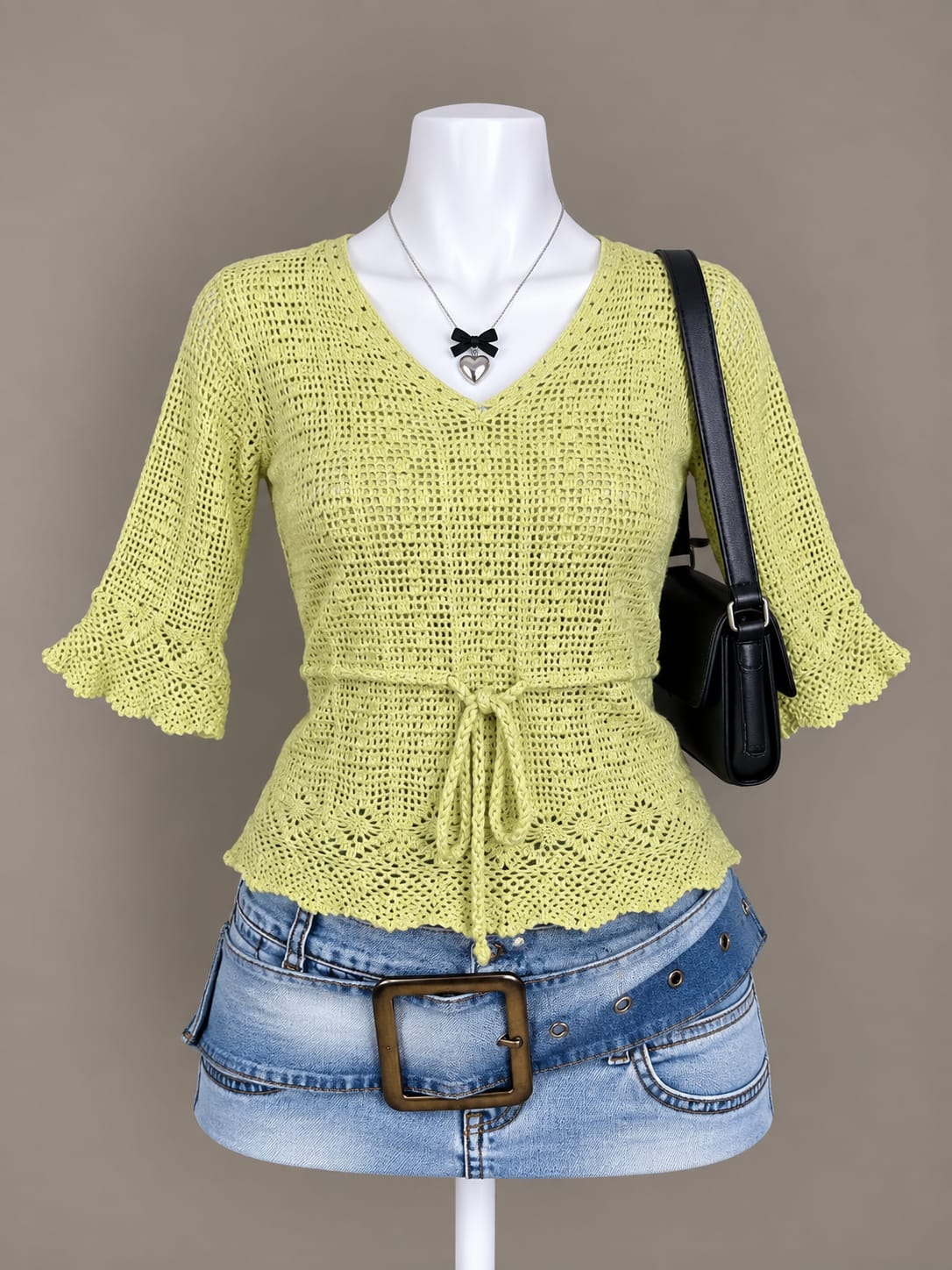 Lime Green Crochet Top