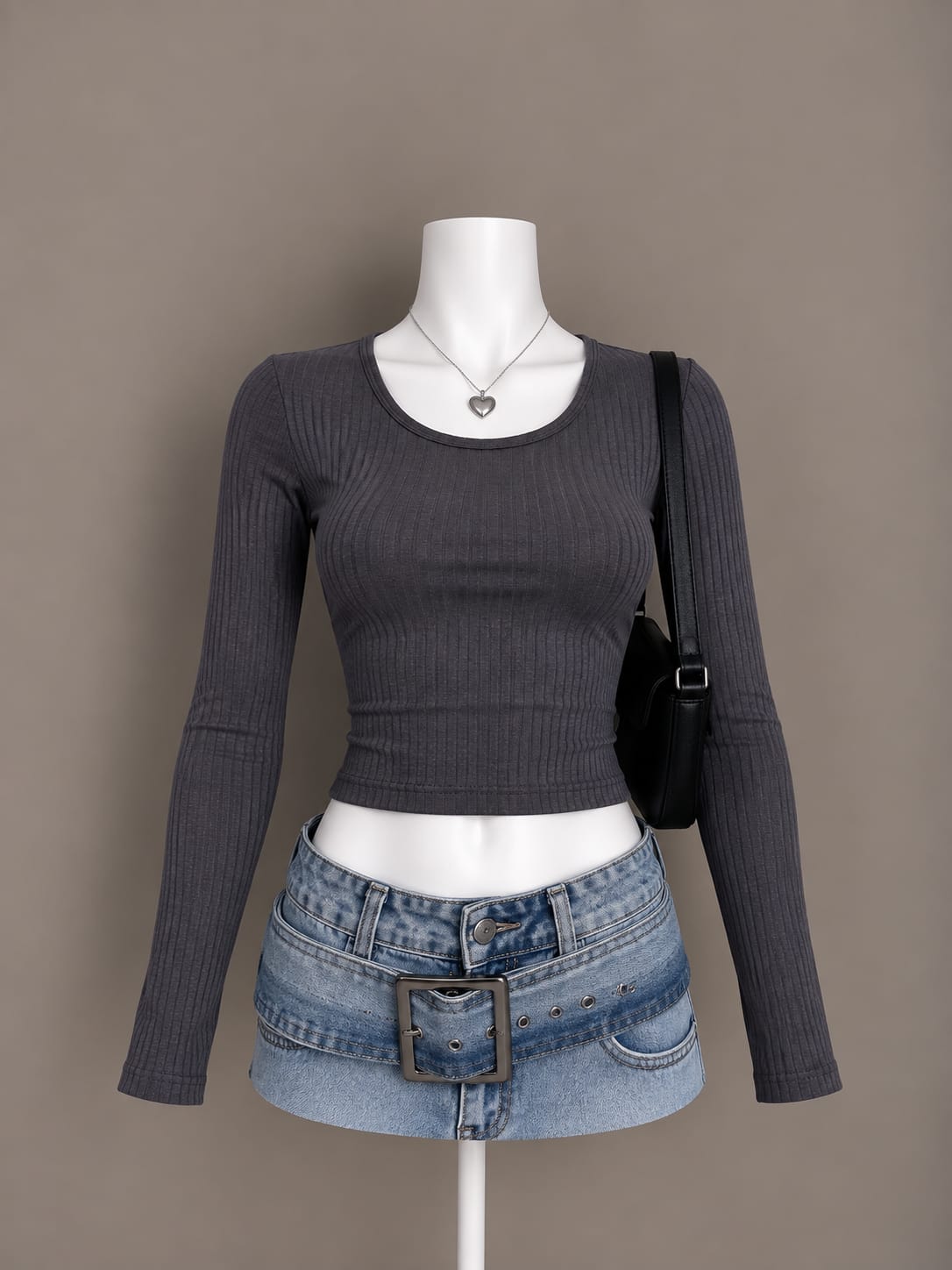 Dark Gray Crop Top