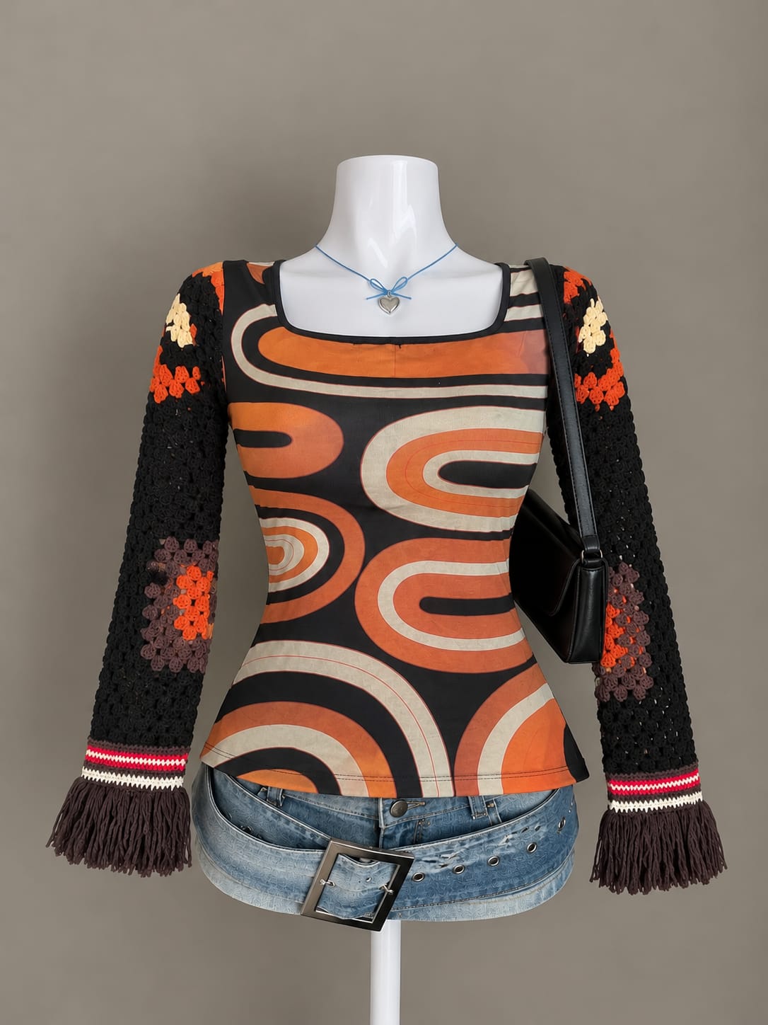 Orange and Black Top