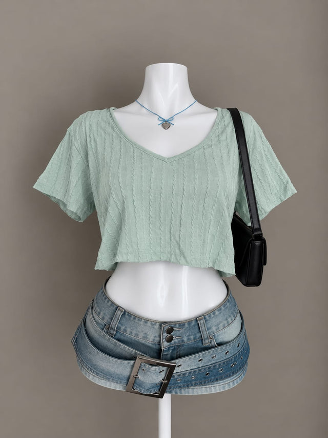 Sage Green Crop Top