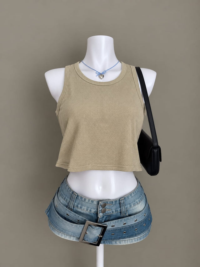 Beige Crop Top