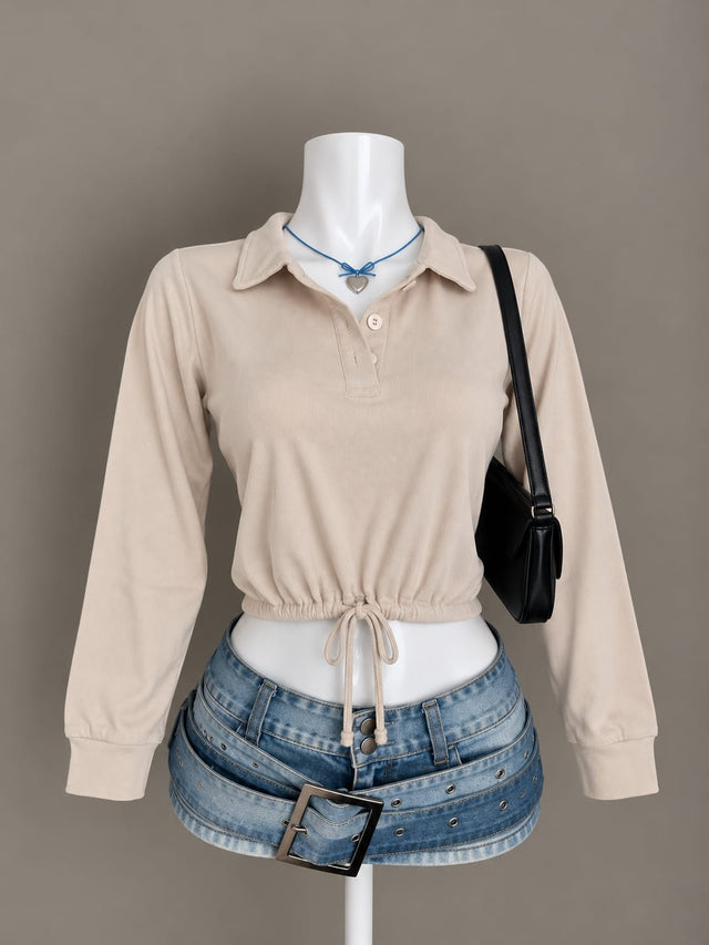 Beige Crop Top