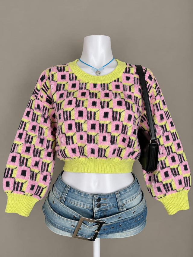 Pink Crop Sweater