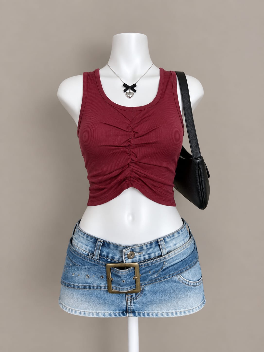 Burgundy Crop Top