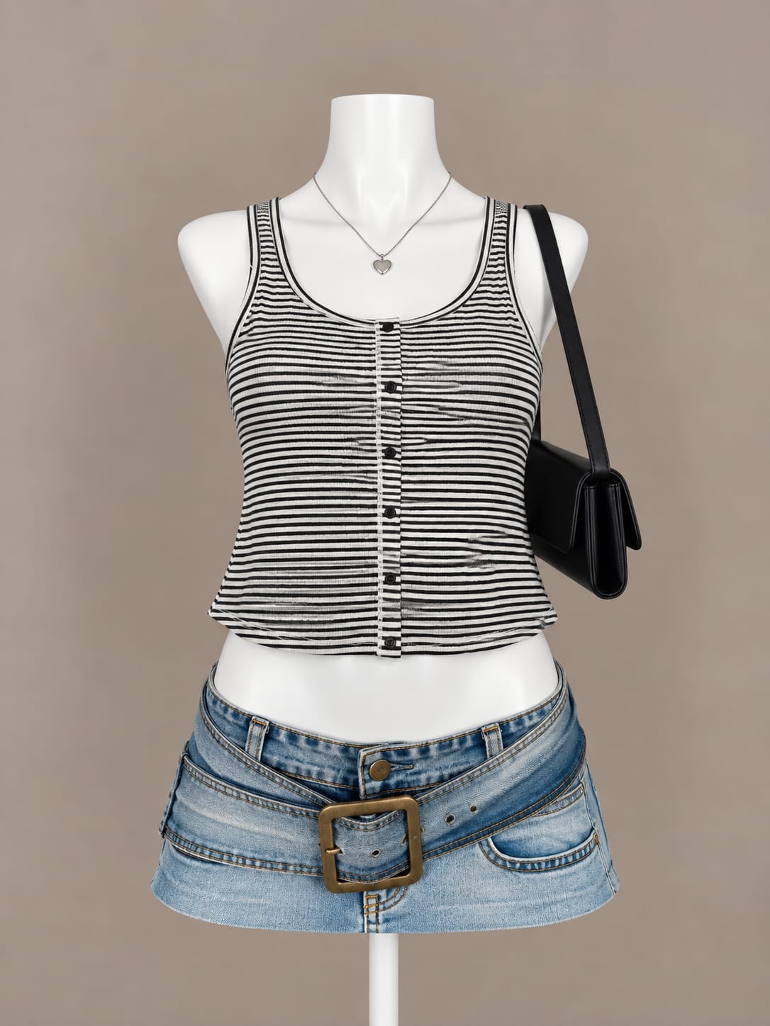 Black Striped Tank Top