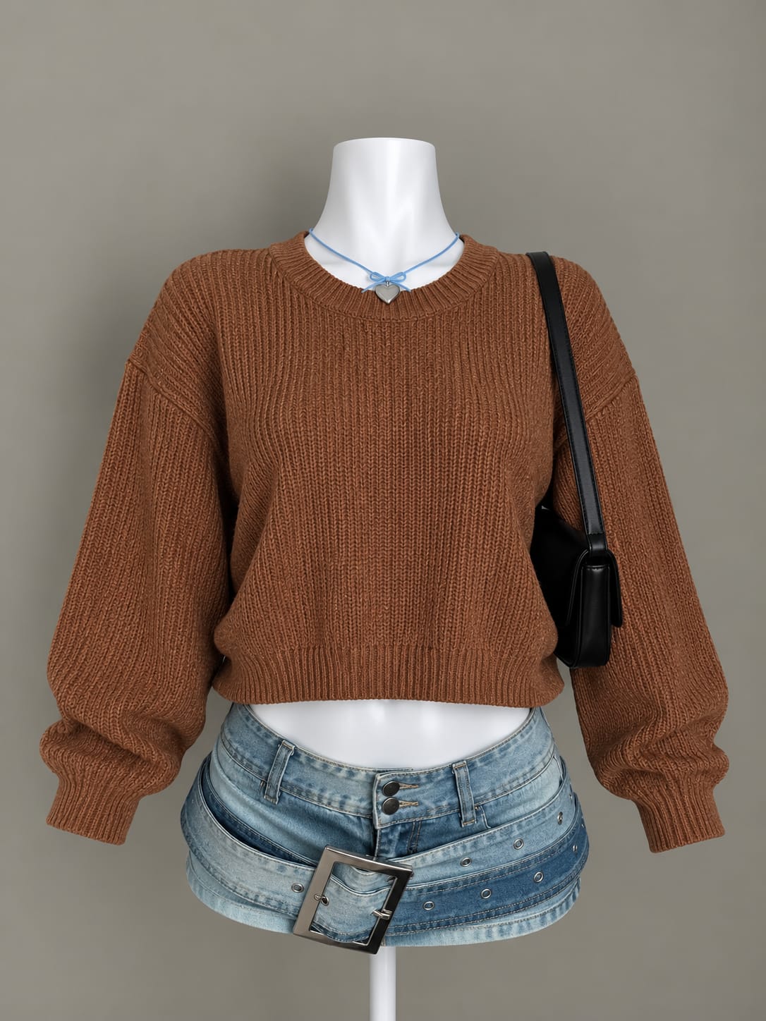 Brown Crop Sweater