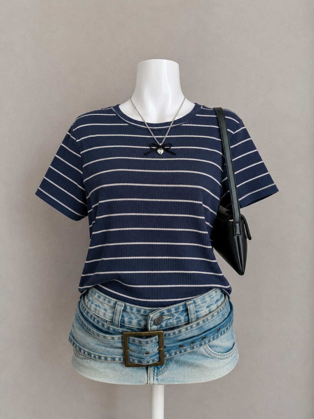 Navy Blue Striped Top