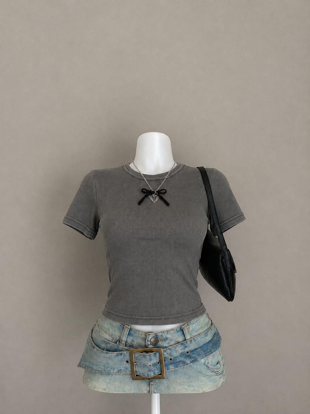 Gray Crop Top