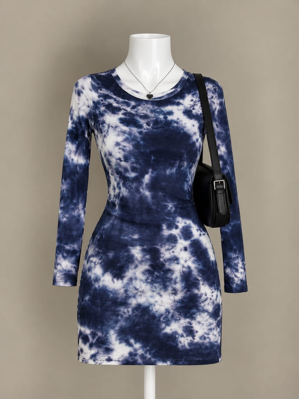 Navy Tie-Dye Dress