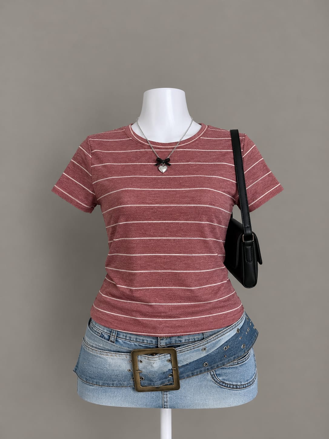 Dusty Rose Striped T-Shirt