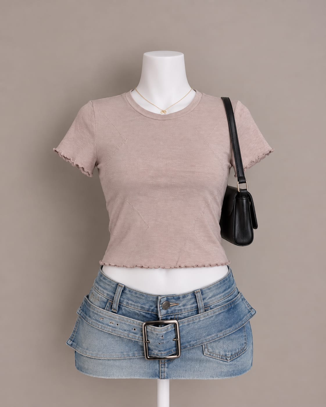 Taupe Crop Top