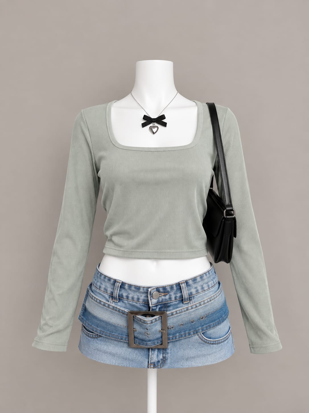 Sage Green Crop Top