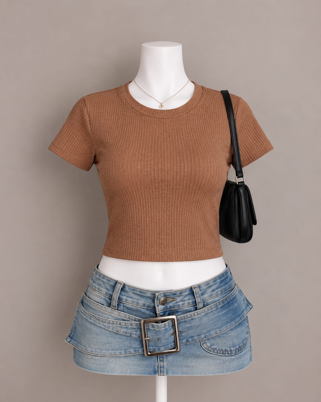Brown Crop Top