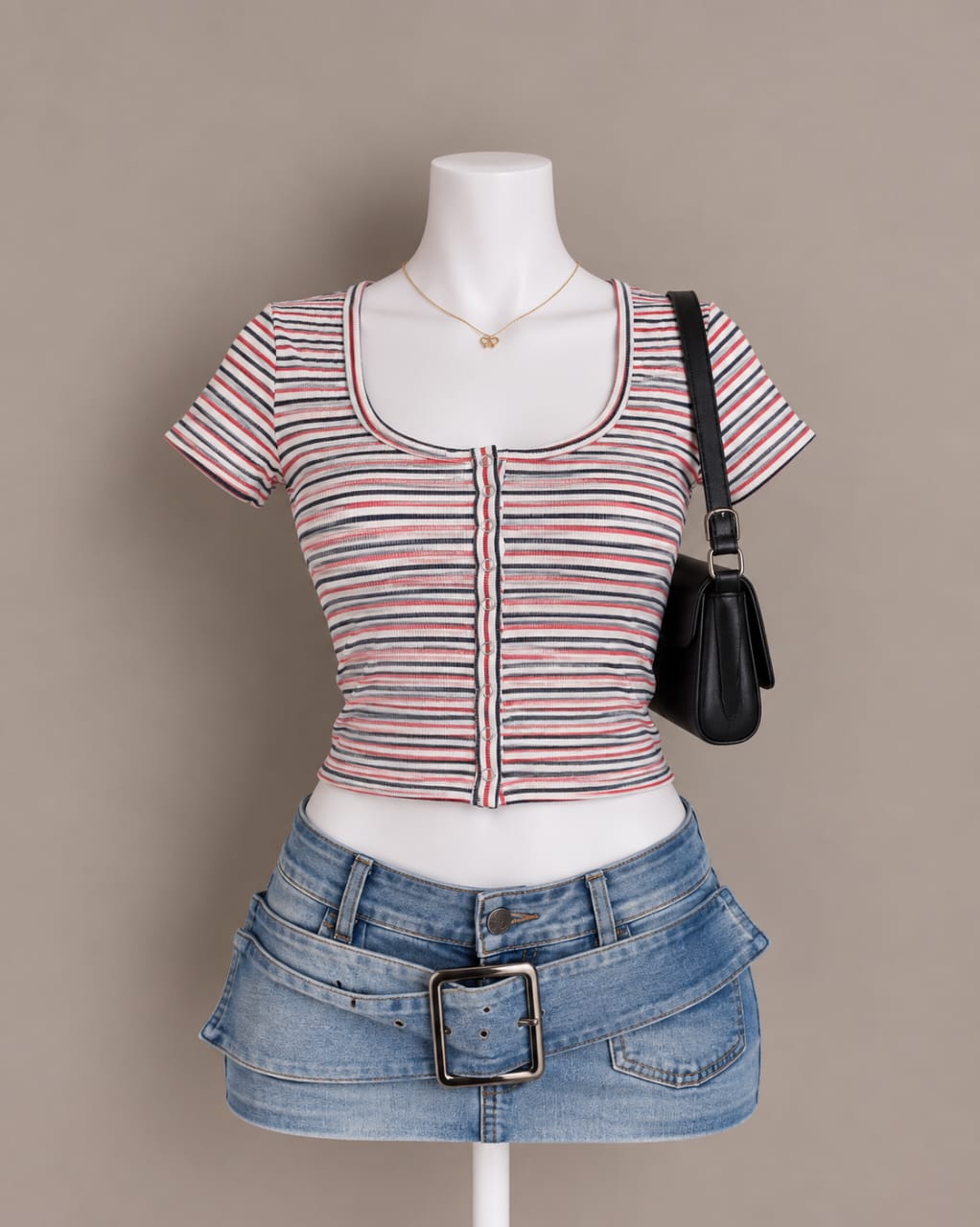Multicolor Striped Crop Top