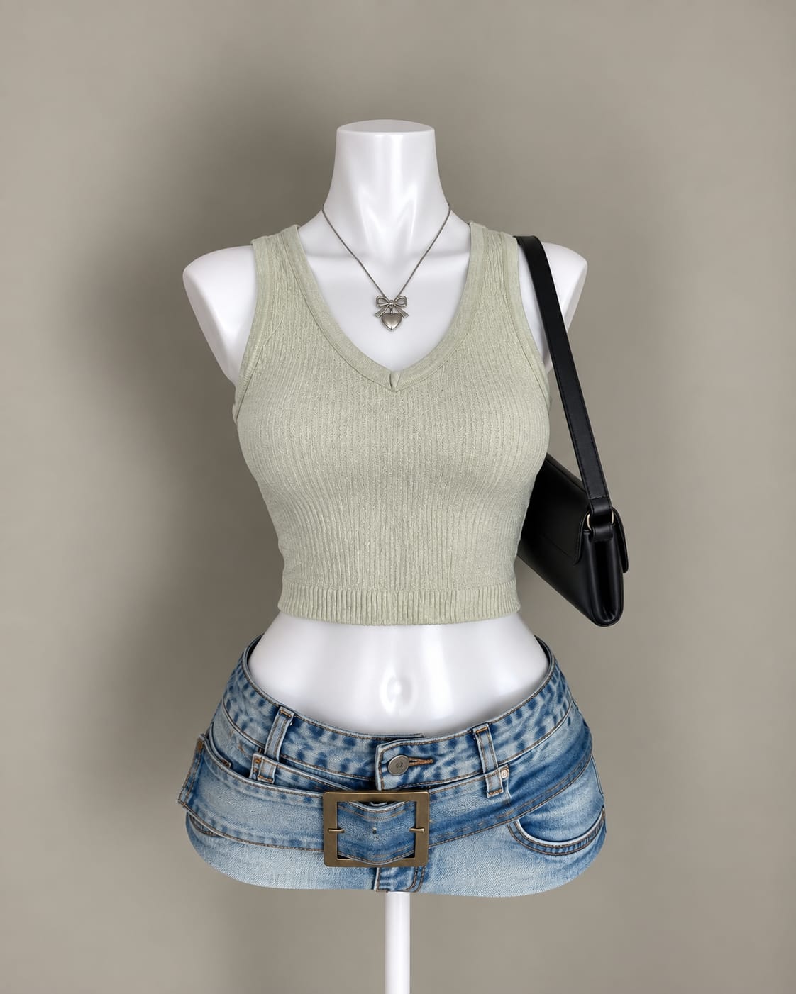 Sage Green Crop Top