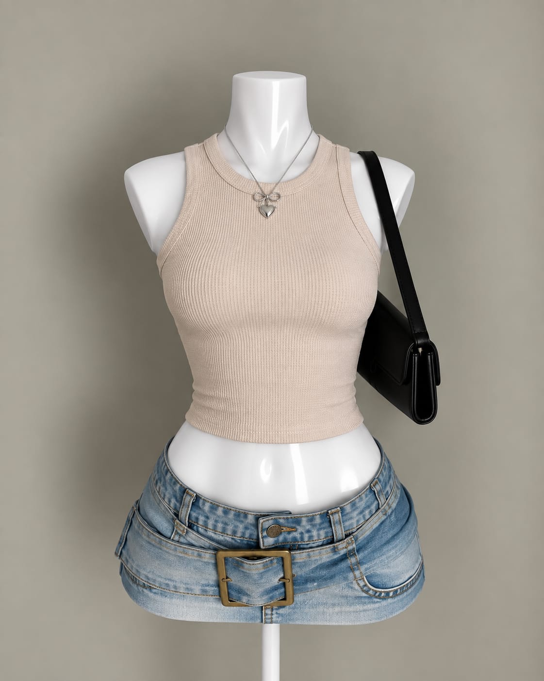 Beige Crop Top
