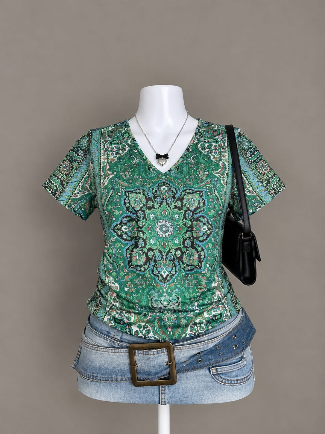 Green Printed Top