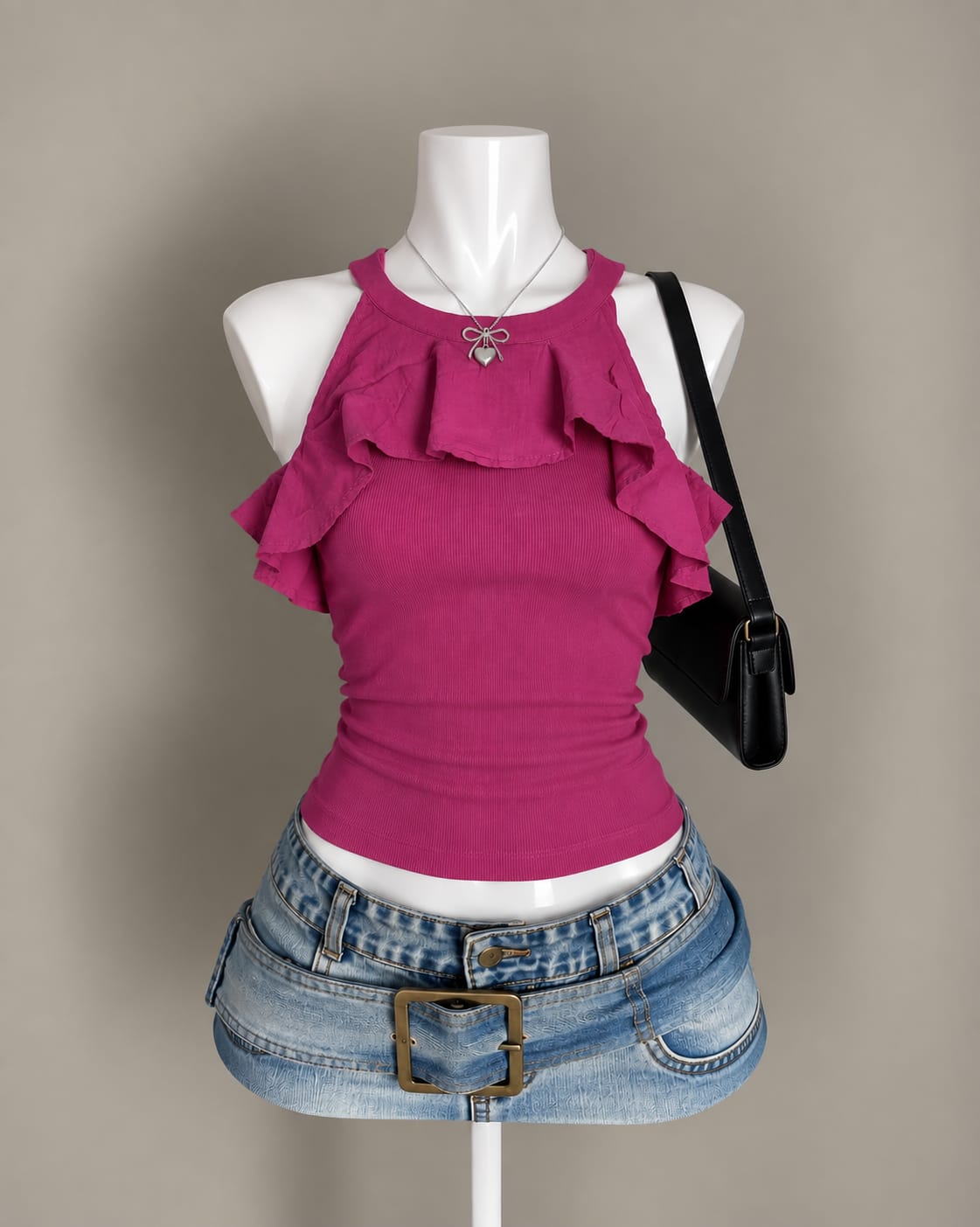 Magenta Ruffle Top