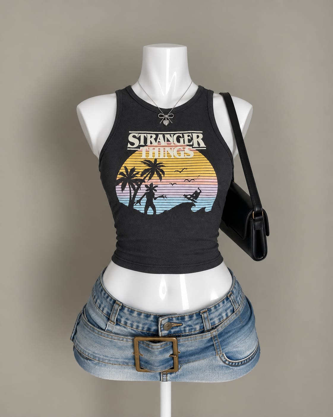 Black Graphic Tank Top