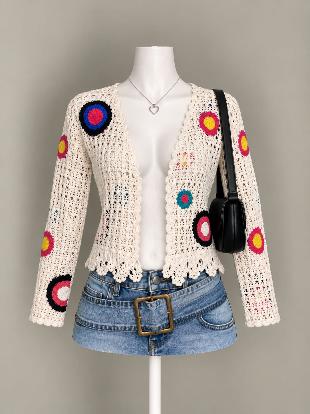 Cream Crochet Cardigan
