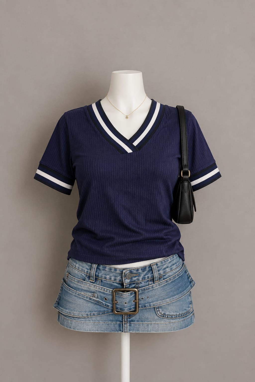 Navy Blue V-Neck T-Shirt