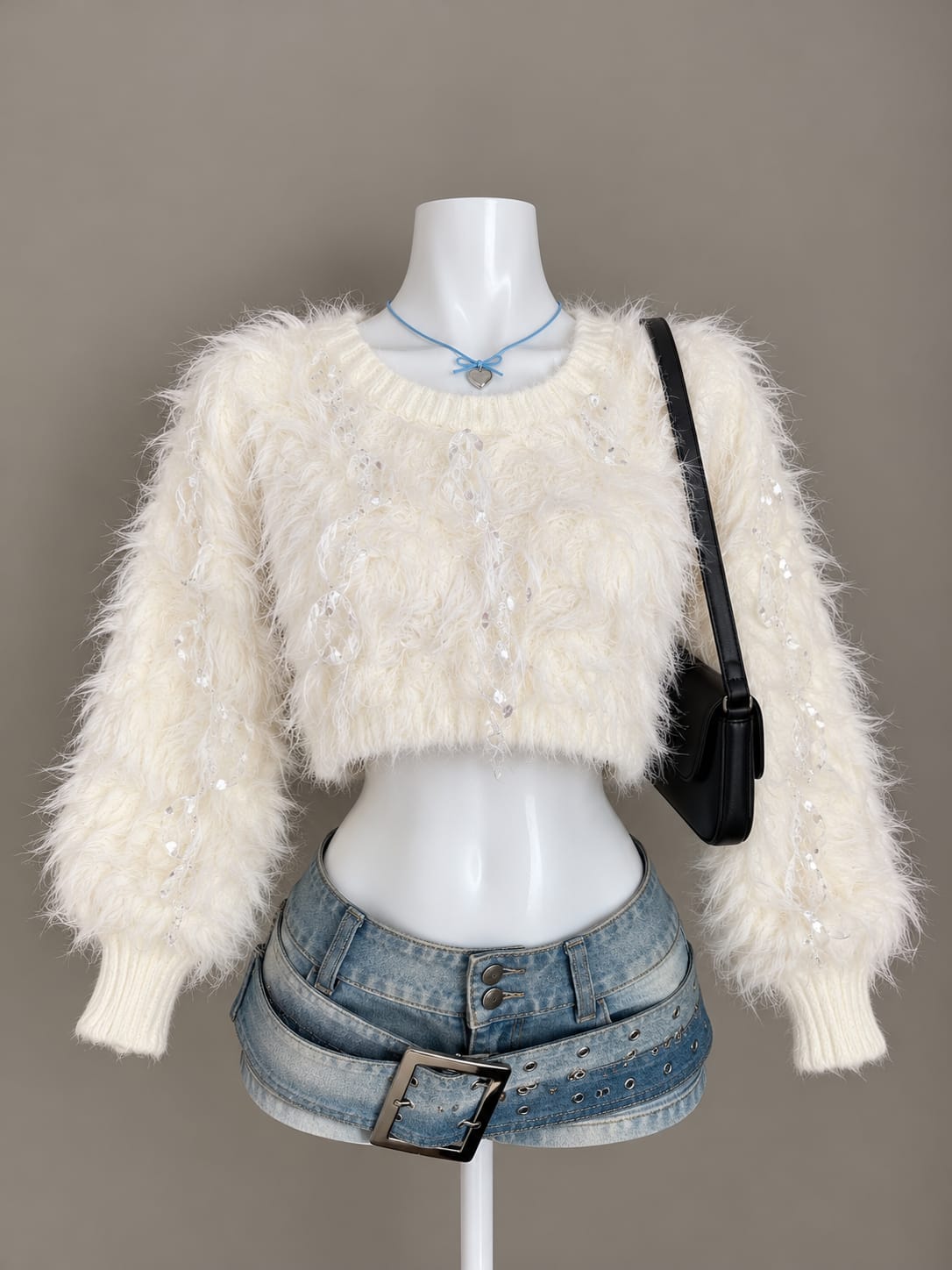 Cream Crop Sweater