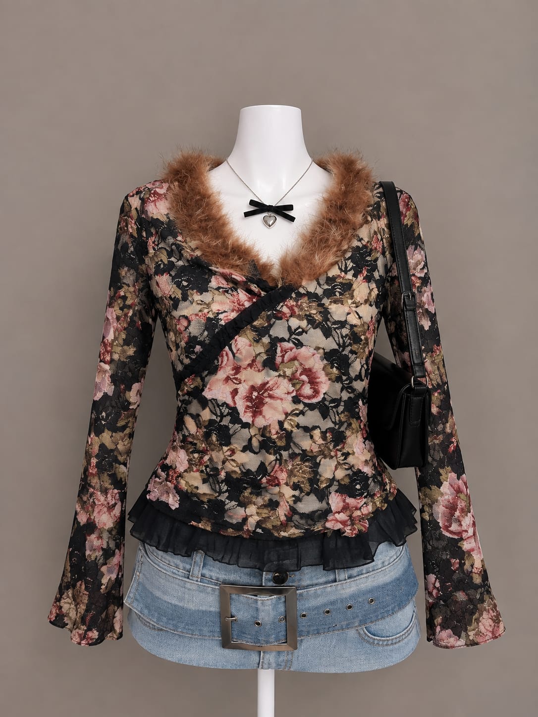 Black Floral Top