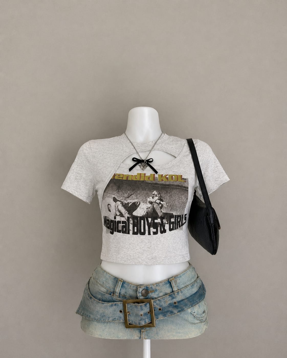 Gray Crop Top