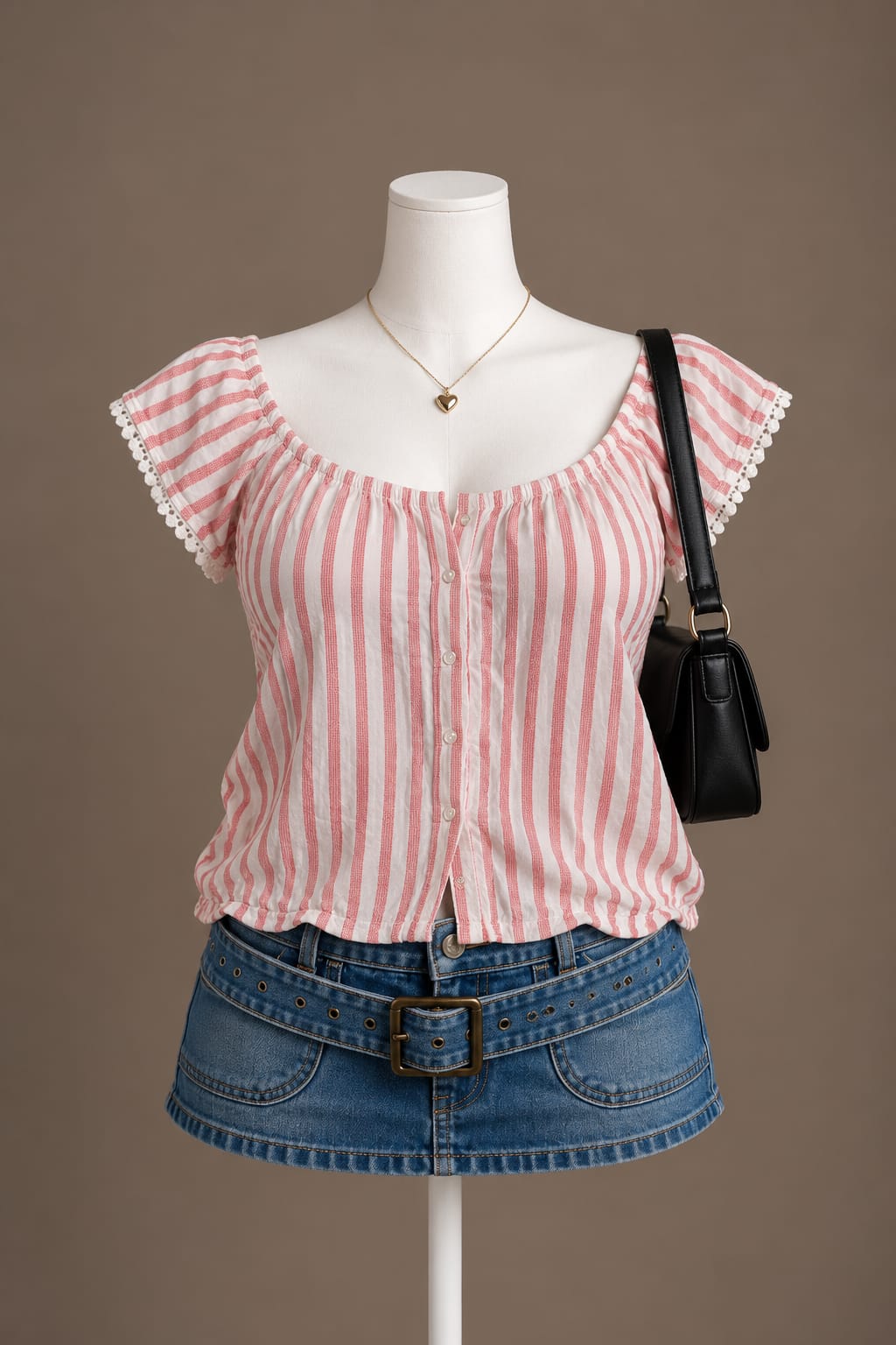 White and Pink Blouse