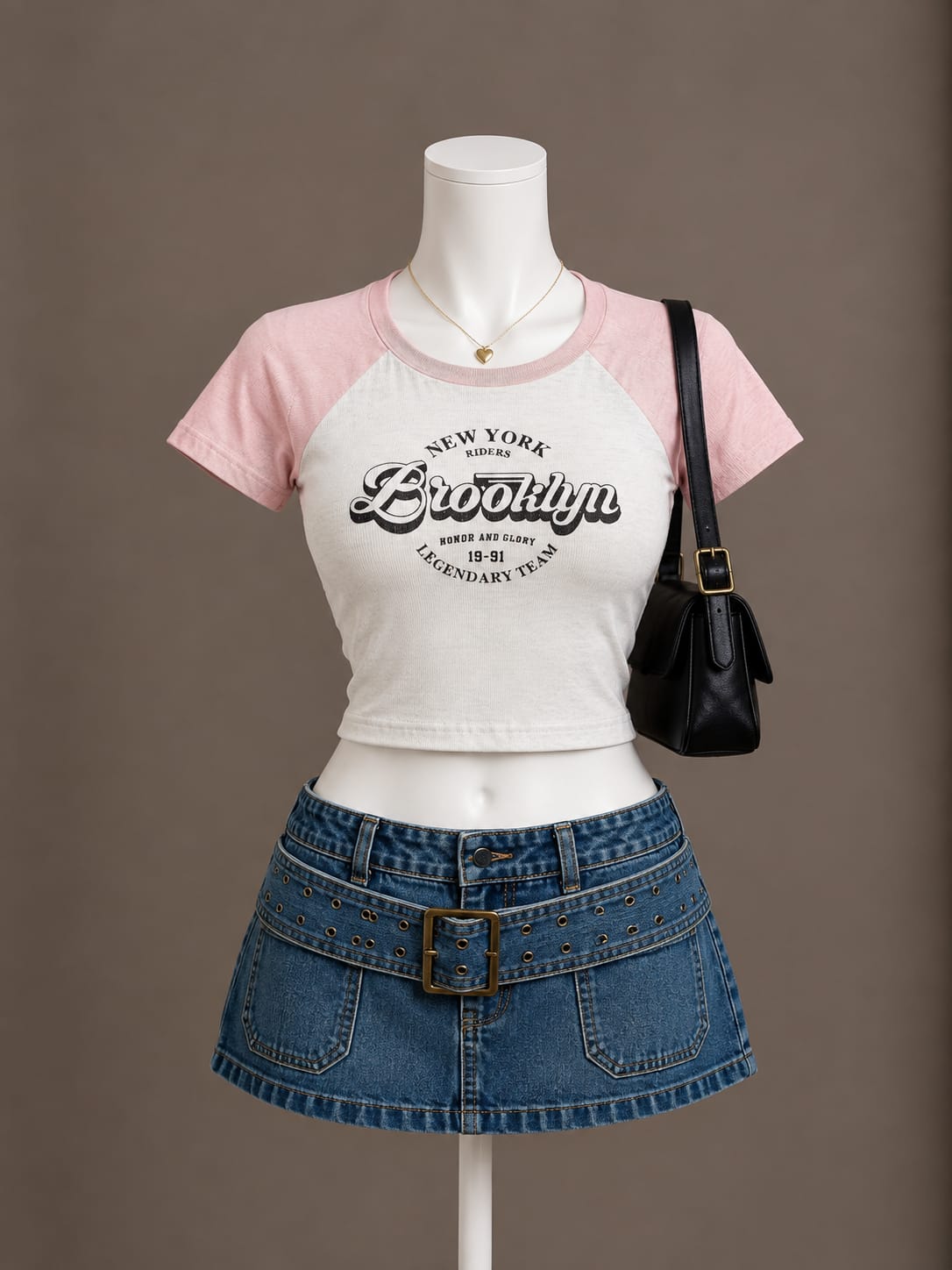 White and Pink Crop Top