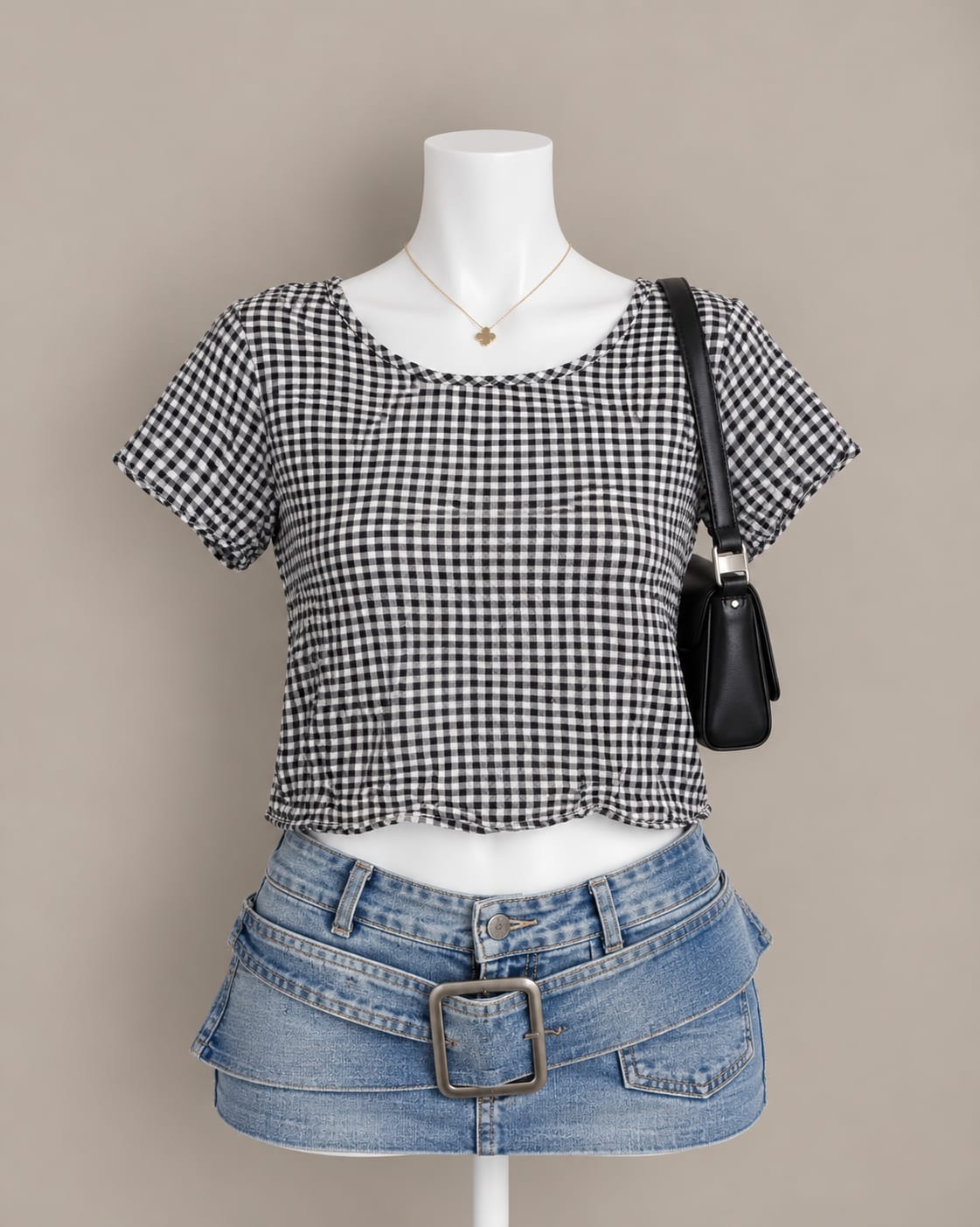 Black and White Crop Top