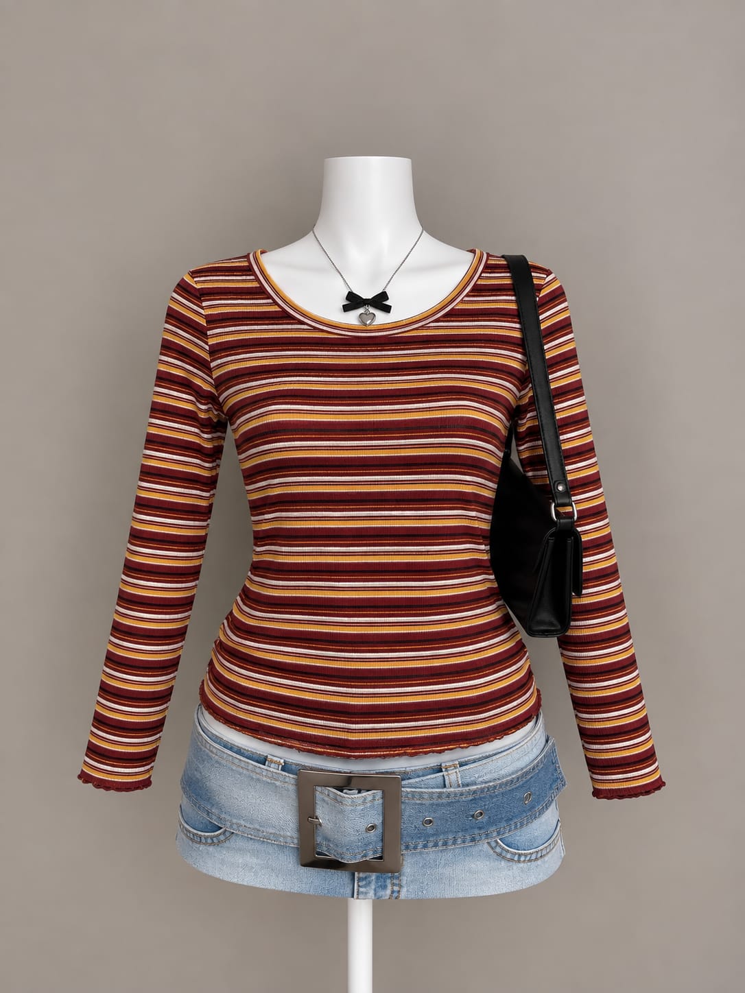 Burgundy Long Sleeve Top