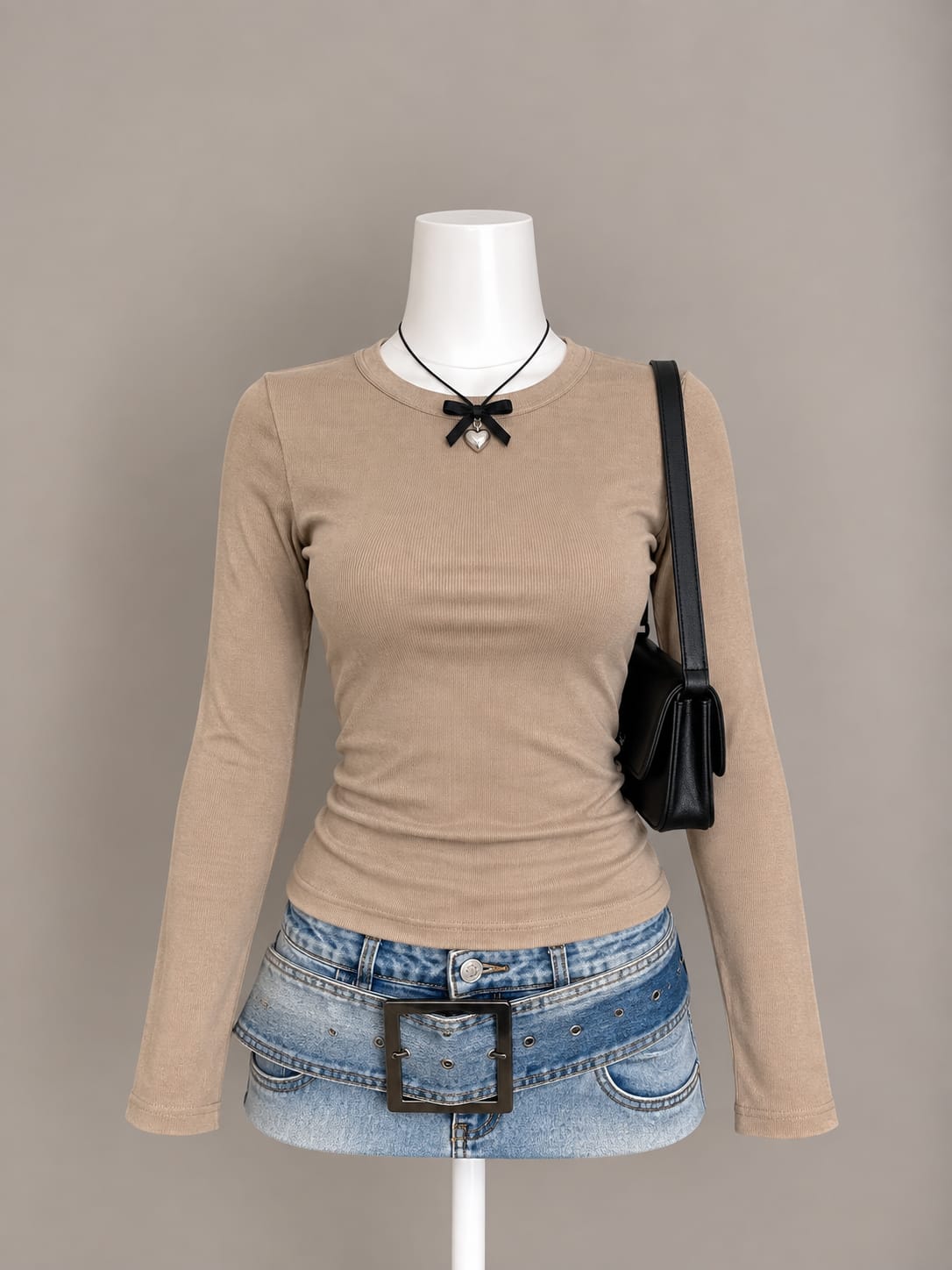 Beige Long Sleeve Top