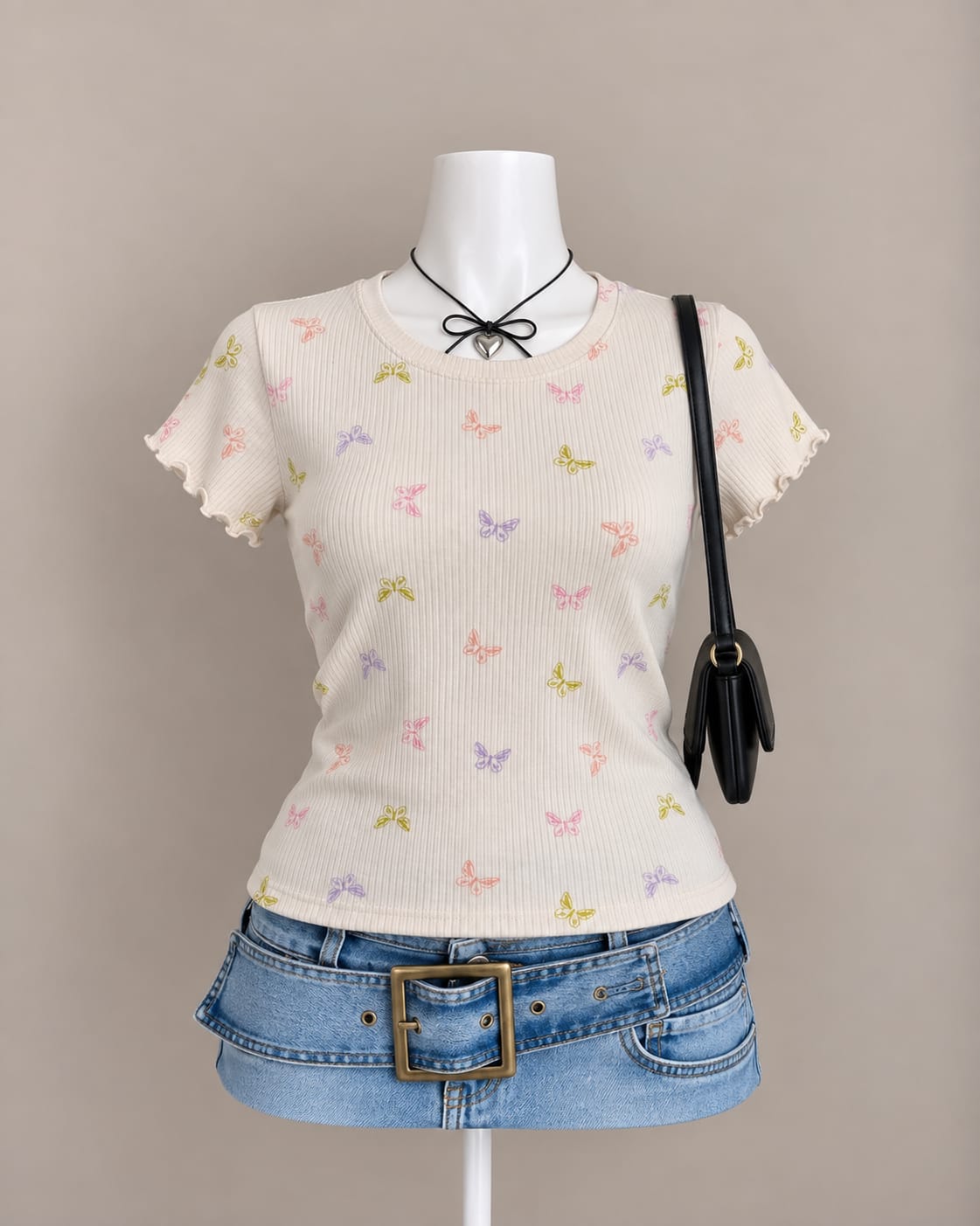 Cream Butterfly T-Shirt