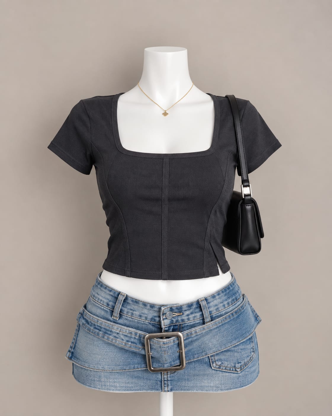 Charcoal Crop Top