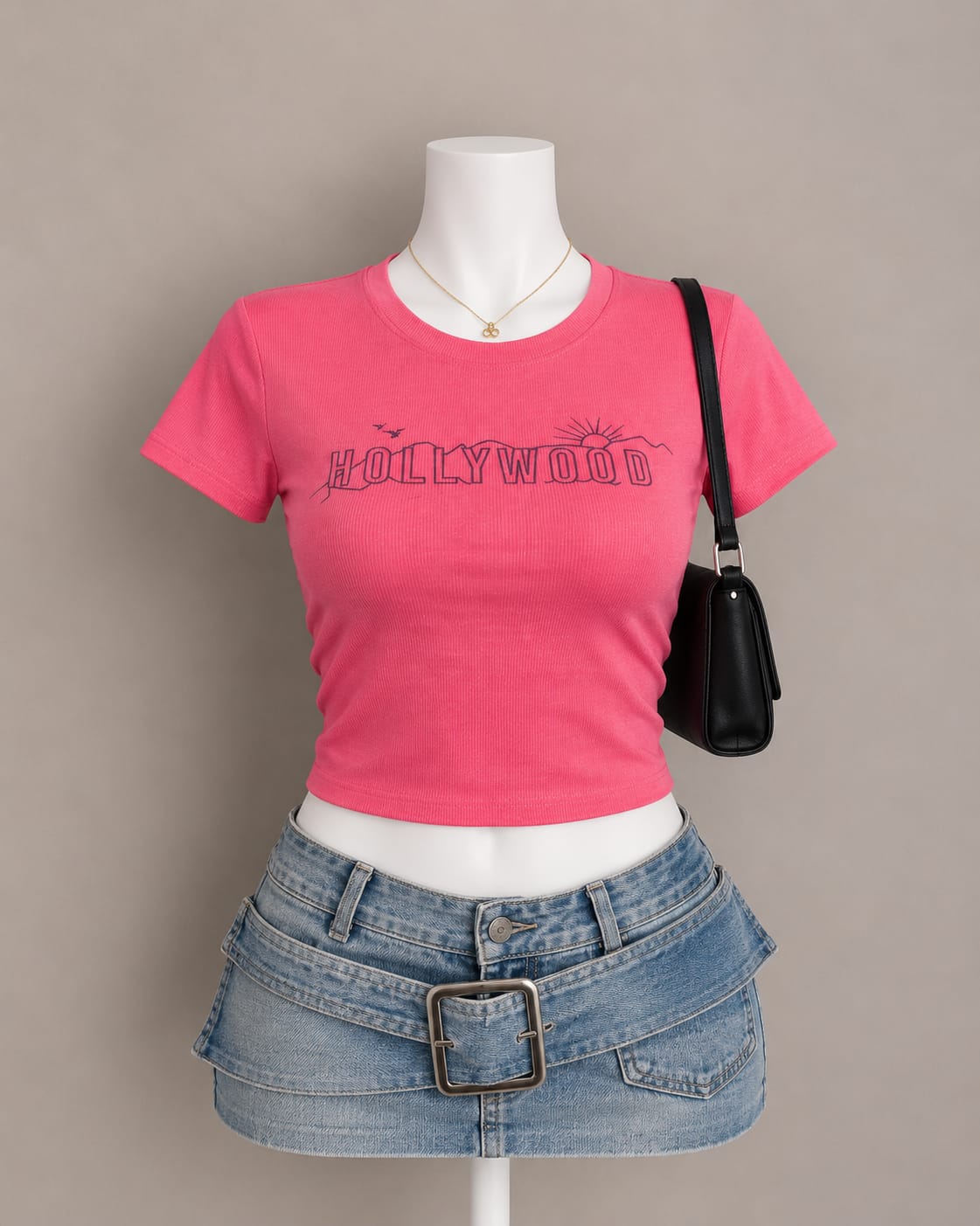 Pink Graphic Crop Top