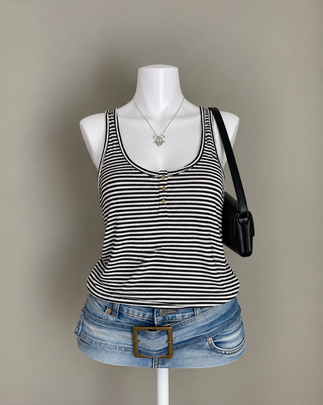 Black Striped Tank Top