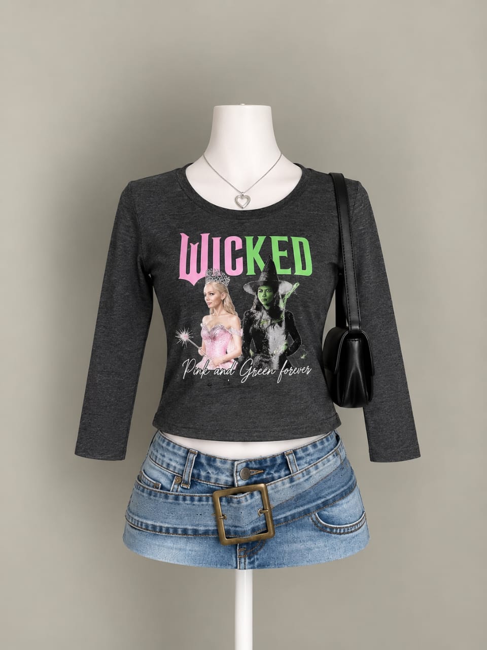 Charcoal Graphic Crop Top