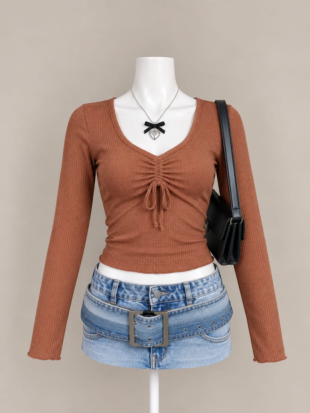 Brown Crop Top