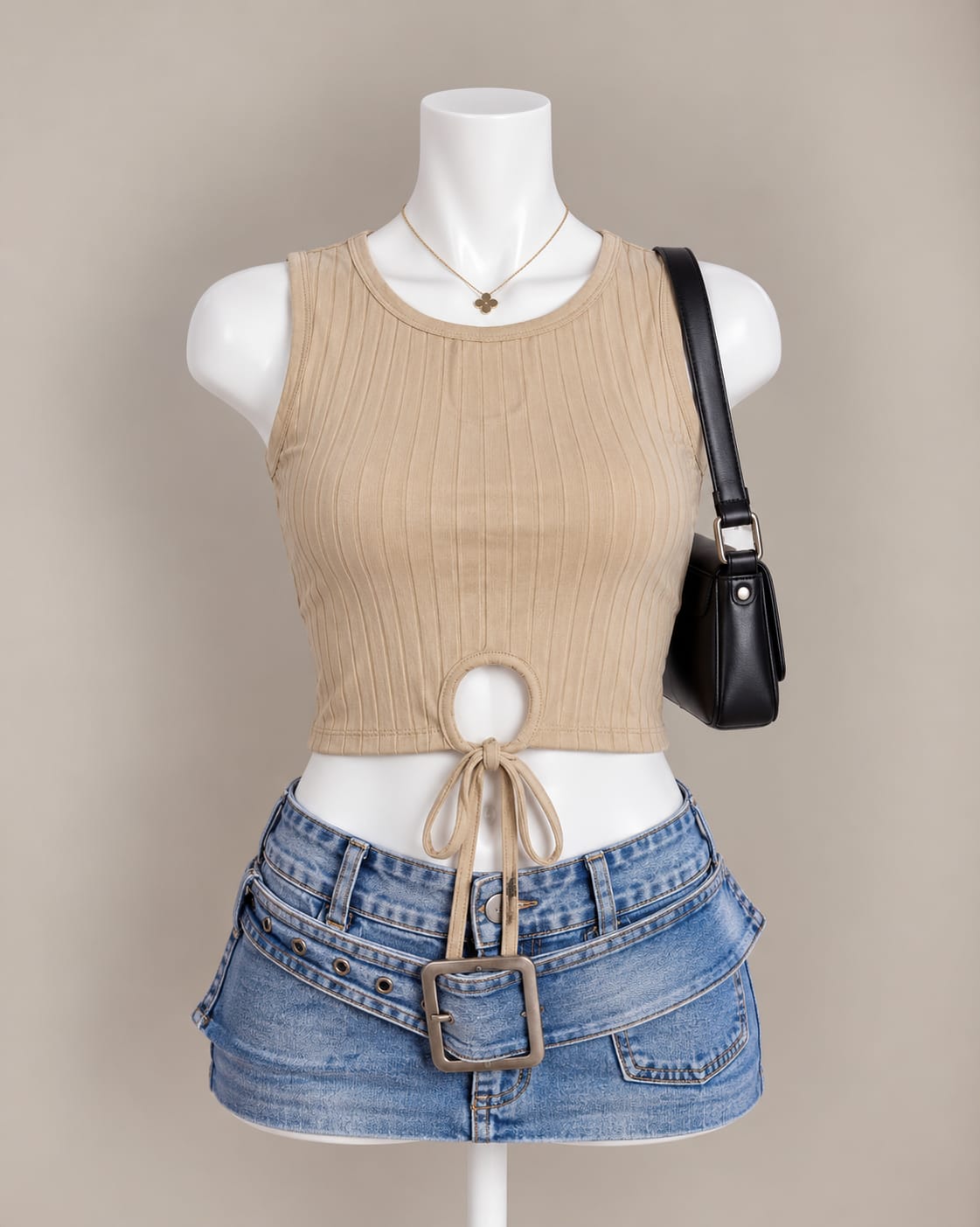 Beige Crop Top