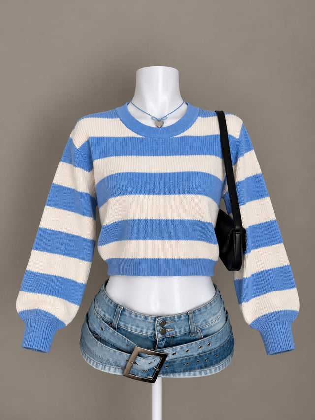 Blue Crop Sweater