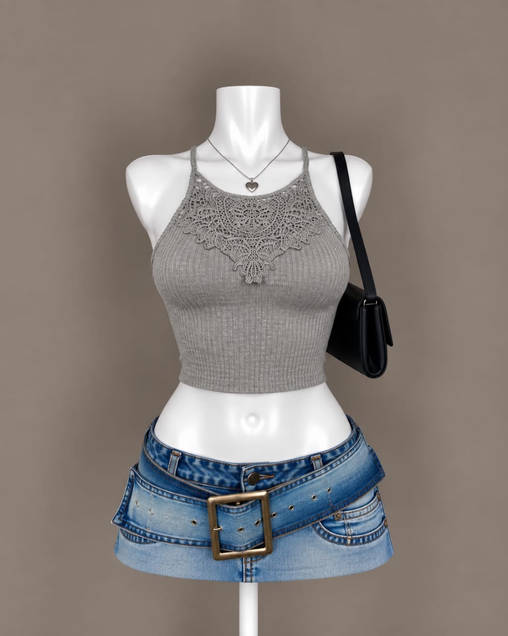 Gray Crop Top