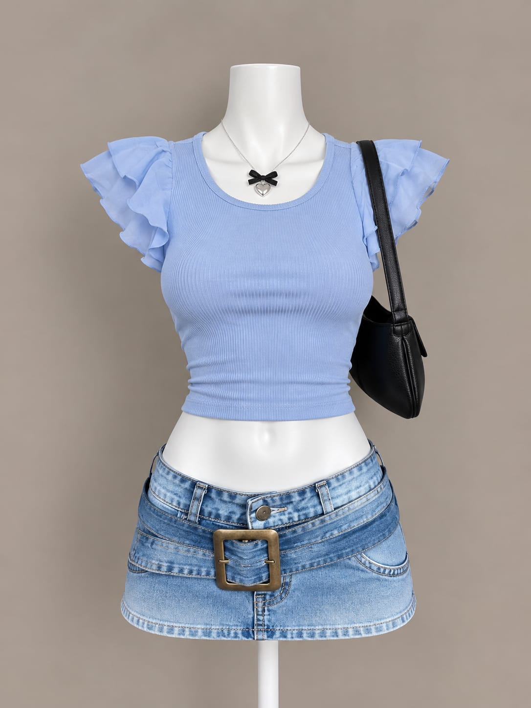 Light Blue Crop Top