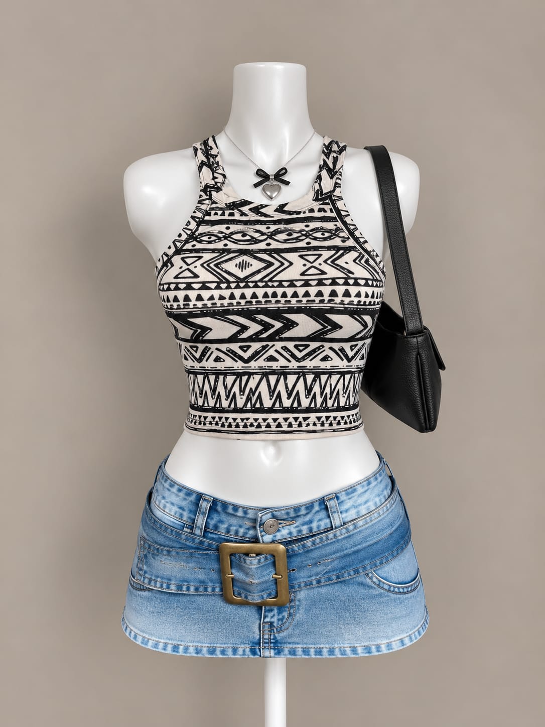 Black and White Crop Top