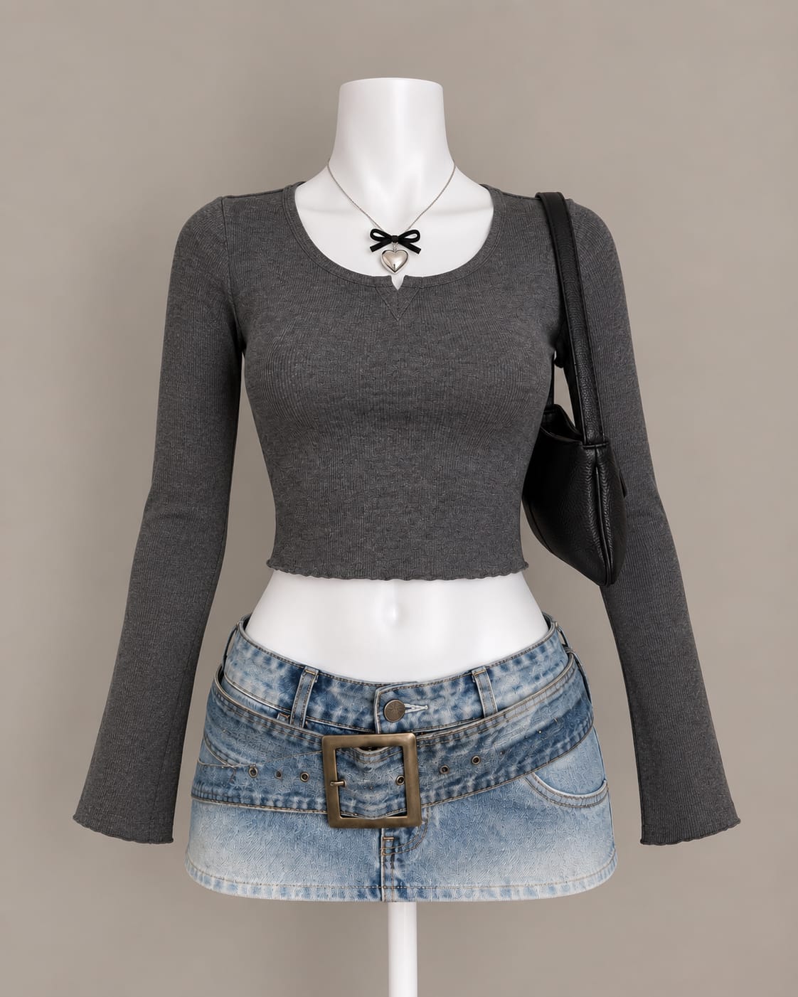 Charcoal Grey Crop Top