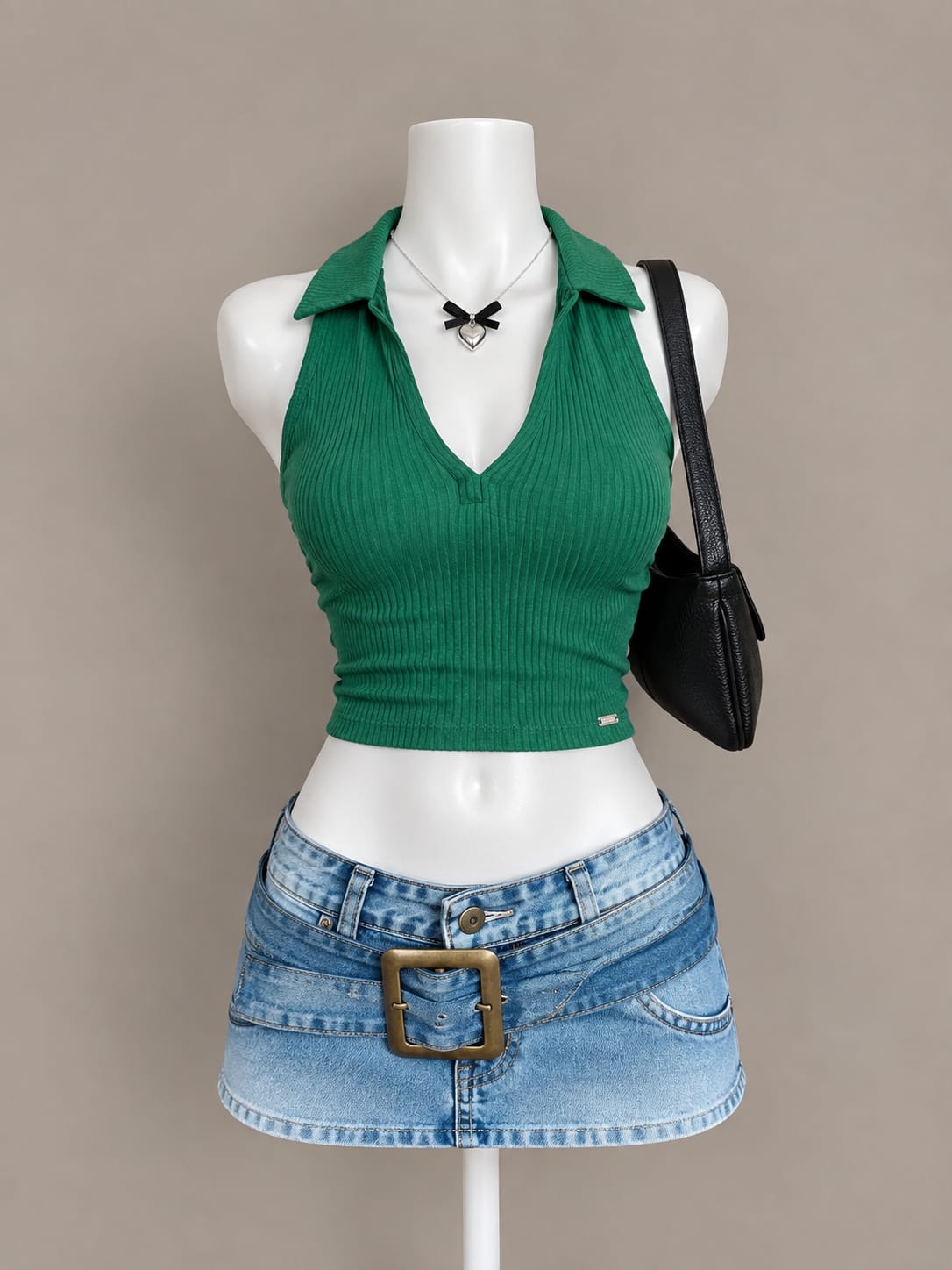 Green Crop Top