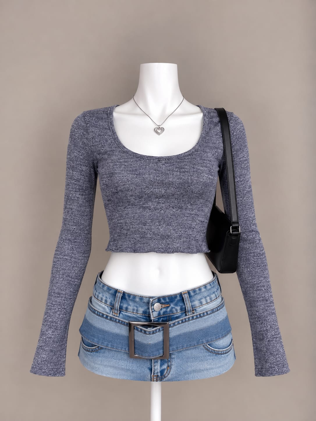 Grey Crop Top