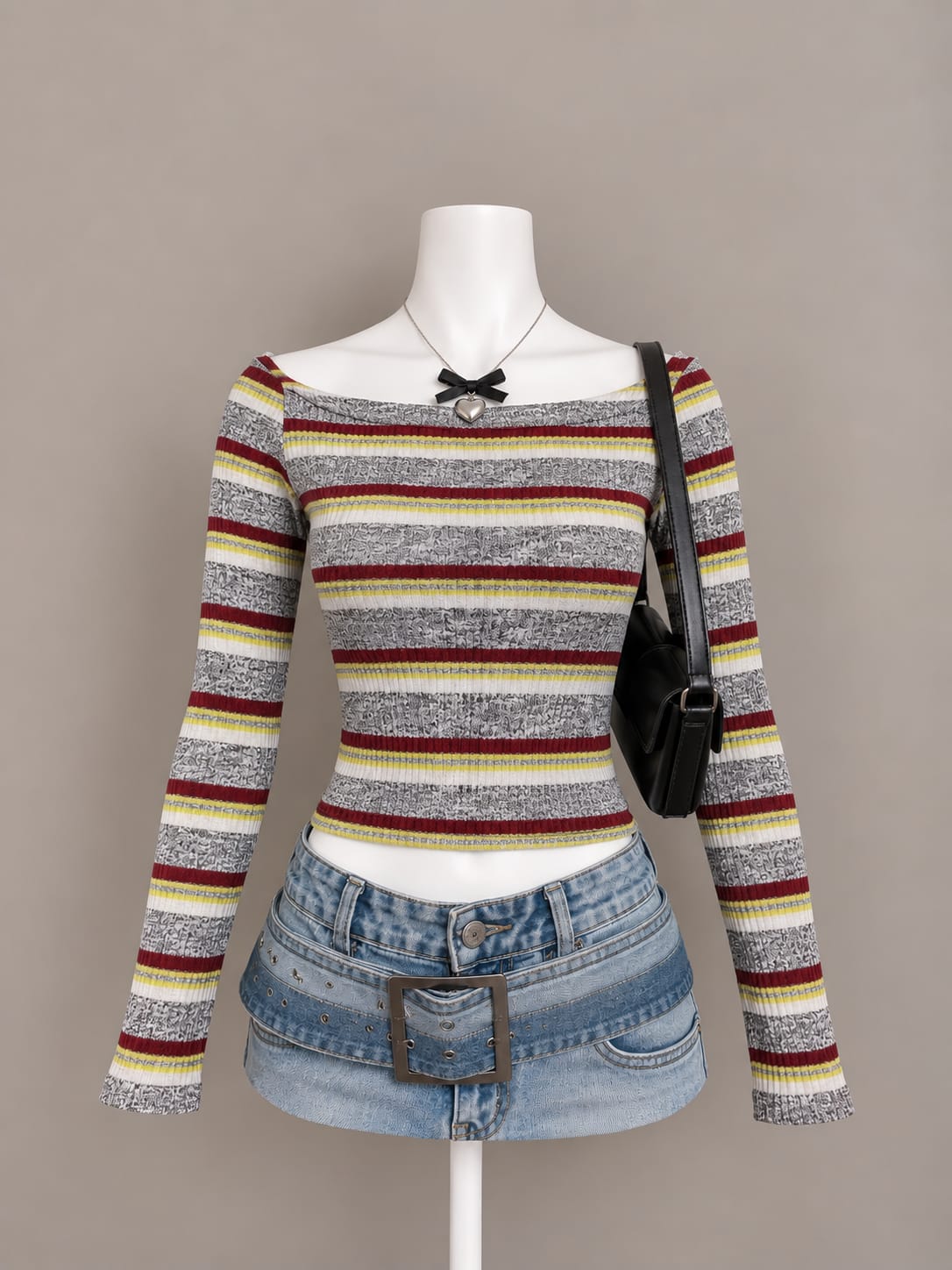 Multicolor Striped Crop Top